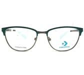 Converse Kids Eyeglasses Frames K201 TEAL Gray Green Cat Eye Wire Rim 46-14-125