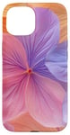 Coque pour iPhone 15 Mélange floral romantique dans des tons orange chaud et bleu froid