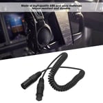 New Headset Extension Spring Cable Coiled Cord 5Pin XLR Connector For Airbus Avi