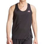 adidas Adizero Mens Running Vest Black Run Lightweight Breathable Tank Top