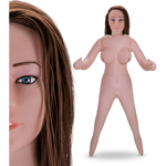 Vibrating blow up sex doll with light-brown hair- inflatable woman