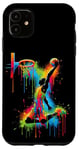 Coque pour iPhone 11 Joueur de basket-ball Slam Dunk Splash Color Sport