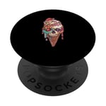 ICE SCREAM SKULL CONE Edgy Artistique Unique Audacieuse PopSockets PopGrip Adhésif