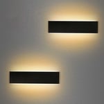 Debuns - Applique Murale Interieur led 36CM 2 Pack Lampe Murale 3000K Blanc Chaud Moderne Up Down Appliques Murales 12W Luminaire Mural pour Chambre