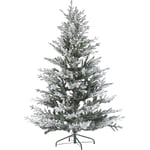 Sapin de Noël Vert Artificiel à Flocons de Neige Support Métallique 180 cm Brisco