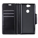 Flip Case for Sony Xperia XA2, Business Case with Card Slots, Leather Cover Wallet Case Kickstand Phone Cover Shockproof Case for Sony Xperia XA2 (Black)