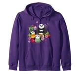 Kung Fu Panda Po And Pandas Floral Zip Hoodie