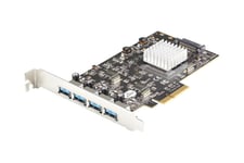 StarTech.com 4-portars USB PCIe-kort - 10 Gbps USB 3.1 / 3.2 Gen 2 Type-A PCI Express-expansionskort med 2 styrenheter - 4 x USB-A - USB PCIe-tilläggskort - Windows/Mac/Linux - USB-adapter - PCIe 3.0 x4 - USB 3.1 Gen 2 x 4