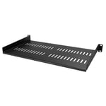 StarTech 1U Vented Server Rack Cabinet Shelf  10in Deep Fixed Cantilever Tray  Rackmount Shelf for 19" AV/Data/Network Equipment Enclosure with Cage