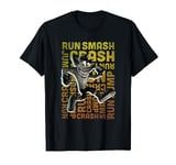 Crash Bandicoot Run Smash Crash Gradient Text Logo Jumble T-Shirt