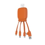 Xoopar Câble Multi Connecteurs USB - Hub USB 4 en 1 : USB C, USB et Micro USB - Câble Chargeur Universel et Batterie Externe - Câble Multi téléphone - Octopus Gamma (Orange)