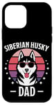 Coque pour iPhone 12 mini Husky Sibérien Papa Drôle Husky Sibérien