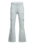 Mango Flared Cargo Trousers Grön