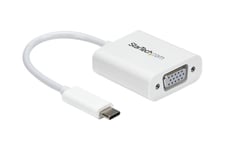 StarTech.com USB-C to VGA Adapter - White - 1080p - Video Converter For Your MacBook Pro / Projector / VGA Display (CDP2VGAW) - USB / VGA adapter - 24 pin USB-C til HD-15 (VGA) - 17.5 m