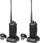 RT29 Talkie Walkie Longue Portée, IP67 Étanche Talkie-Walkie Professionnel, 3200 mAh, Rechargeable Haute Puissance Talky Walky pour la Sécurité, Chantier de Construction (2 Pièces, Noir)