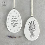 East of India Porcelain Hanging Egg Thanks For All The Things