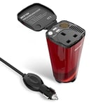 BESTEK 200W Power Inverter DC 12V to AC 230V 240V 3-in-1 Car Charger Cigarette Lighter Socket + AC Plug + Dual USB Charging Ports Voltage Converter