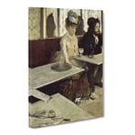Absinthe Drinkers By Edgar Degas Classic Painting Canvas Wall Art Print Ready to Hang, Framed Picture for Living Room Bedroom Home Office Décor, 24x16 Inch (60x40 cm)