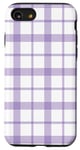 iPhone SE (2020) / 7 / 8 Purple White Checkered Plaid Flannel Gingham Pattern Checker Case