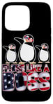 iPhone 15 Pro Max Floss Like A Boss American Flag Funny Penguin 4th of July Case