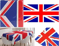 Large Union Jack Table Cloth Cover Kings Birthday Royal Street Party Decoration