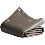 Bâche de Protection 4x5 m LP640MU Taupe - Garantie 8 ans - Bâche pvc étanche - Résistance Anti-UV - Tecplast