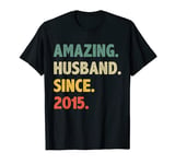 9th Year Wedding Anniversary Epic Amazing Husband Since 2015 T-Shirt