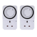 Timer Switch 24 Hour 24hr Mains Plug In Clock Socket UK 3 Pin Adapter 2 PACK