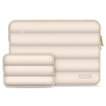 Tech-Protect Puffy Laptopfodral 13-14" med tillbehörsväska - Beige