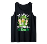 Leprechaun with Sunglasses Wishes Happy St. Patrick's Day Tank Top