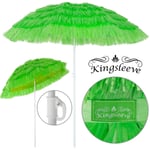 Parasol inclinable Hawaii 192 cm Parasol de plage ø 160 cm réglable Jardin terrasse extérieur Vert - Kingsleeve