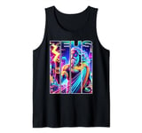 Electric Thunder: Zeus in the Retrowave Realm Tank Top