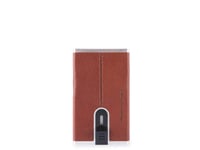 Piquadro Piquadro, Black Square, Leather, Card Holder, Square Sliding System With Money Clip, Pp4825b3r-Cu, Brown, For Men For Men