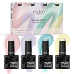 Mylee Gel Nail Polish Quad Colour Set 4x10ml [Mallow-Dramatic] UV/LED Soak-Off Nail Art Manicure Pedicure for Professional, Salon & Home Use - Long Lasting & Easy to Apply