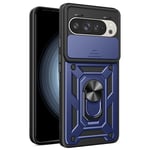 SKALO Google Pixel 9/9 Pro Armor hybridi metallirengas kameran liukusäädin - Sininen