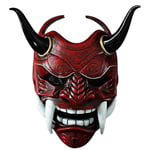 Samurai Hannya Oni Latex Mask Japanskt läskigt monster Kabuki Samurai Demon Huvudbonader Halloween Maskerad Cosplay Fest Kostym rekvisita
