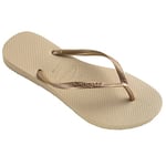 Havaianas Girls Slim (Mini Me), Sand Grey/Light Golden, UK child 9