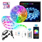 Forehill - Bande led rgb , 10M, 300 led, Contrlé par Avec contrleur wifi 24 touches et,Bande lumineuse autocollante pour fête, maison