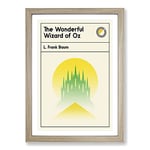 Big Box Art Book Cover The Wonderful Wizard of Oz L. Frank Baum Framed Wall Art Picture Print Ready to Hang, Oak A2 (62 x 45 cm)