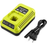 Doc&et² - 3A 12V-18V Chargeur de Remplacement pour Chargeur Ryobi 18V P117 P118 P113 BCL1418 260051002 Compatible avec la batterie Ryobi 18V