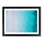 Treasure Island Beach In Fiji In Abstract Modern Art Framed Wall Art Print, Ready to Hang Picture for Living Room Bedroom Home Office Décor, Black A4 (34 x 25 cm)