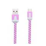 Cable Noodle Type C pour JBL FLIP 5 Chargeur Android USB 1,5m Connecteur Tresse - ROSE PALE