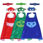 Pyjamashjältarna Unisex Barn - 3-Pack - mantel, masker och armband one size