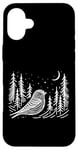 Coque pour iPhone 16 Plus Line Art Oiseau et Ornithologue Pin Siskin