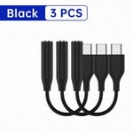 CELBRO-Adaptateur USB Type C vers Jack 3.5mm,câble audio,radiateur,pour Samsung Galaxy S24,S23,S22 Ultra,Note20,A34 - Type Black 3PCS