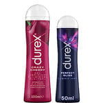 Durex 2 Gels Lubrifiants Intimes - Perfect Gliss Lubrifiant Anal - Crazy Cherry Comestible Goût Cerise