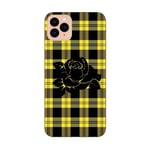 Coque Iphone 12 MINI tartan jaune fleur