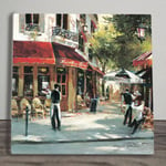 Bistro Waiters Embrace Tile Plaque Sign Wall Art Paris Scene Brent Heighton 20cm