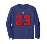 College 23 Number Style Vintage Italy Flag Long Sleeve T-Shirt