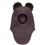 HUTTEliHUT balaclava wool alpaca pompoms – raisin - 12-24m